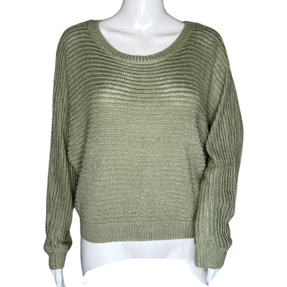 Moon & Madison Sweater Womens Medium Green Slouchy Neutral Minimalist Preppy